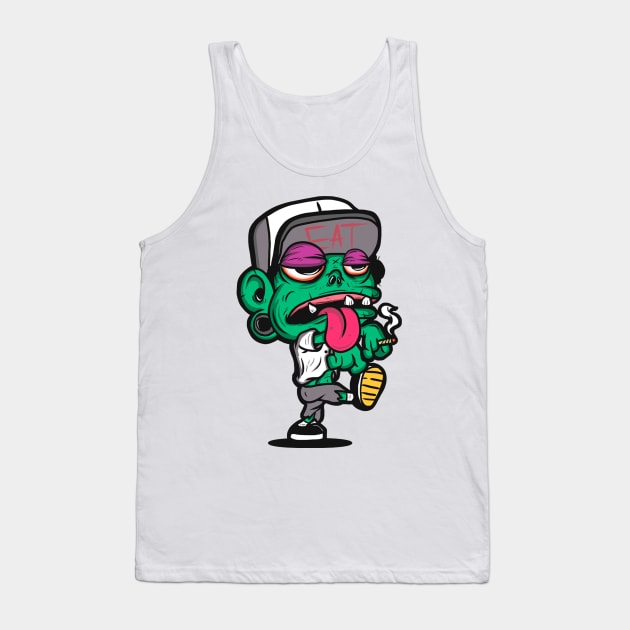 Zombie Smoking Halloween T Shirt Tank Top by JMPrint